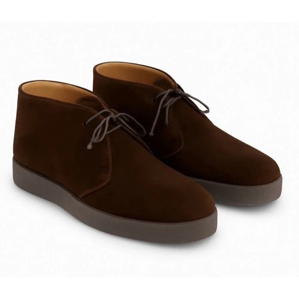 Sanders Hi-Top Chukka Boots Men 7.5 US Playboy Steve McQueen Polo Snuff Suede